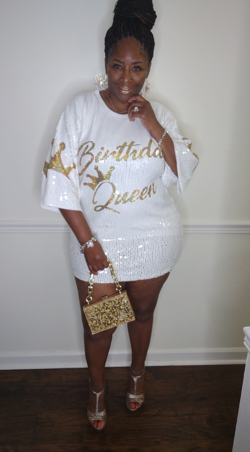 Birthday outlets Queen Sequin T Shirt Dress